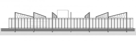 Perspectiva externa esquemática, Teatro Nacional, Mannheim, 1952-1953, L. Mies van der Rohe