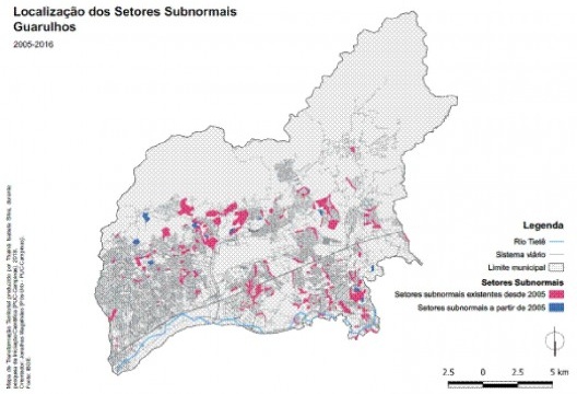Aglomerados subnormais e aglomerações precárias identificados como existentes a partir de 2005