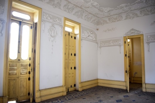 Palacete Bolonha, vista do interior estucado do Quarto de Vestir, Belém PA Brasil, 1908. Engenheiro Francisco Bolonha