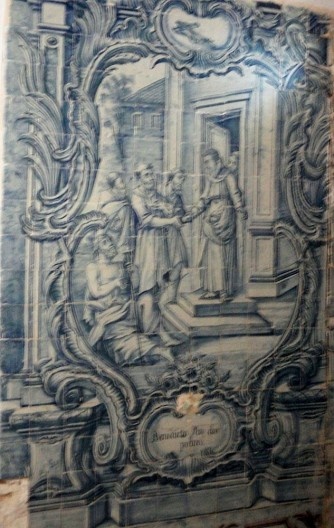 Benedicto pay dos pobres, painel azulejar, Convento de Sirinhaém