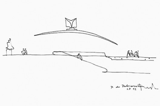 Cobertura da Praça do Patriarca, São Paulo. Croqui de Paulo Mendes da Rocha