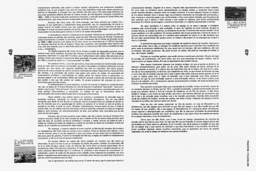 Artigo \"As muralhas invisíveis da Babilônia moderna\", de Nicolau Svecenko, na revista Óculum n.1, p. 48-49