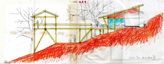Campus Lagoa do Piau, chalés professores e estudantes, corte, Caratinga MG. Arquiteto Sylvio Emrich de Podestá, 2006