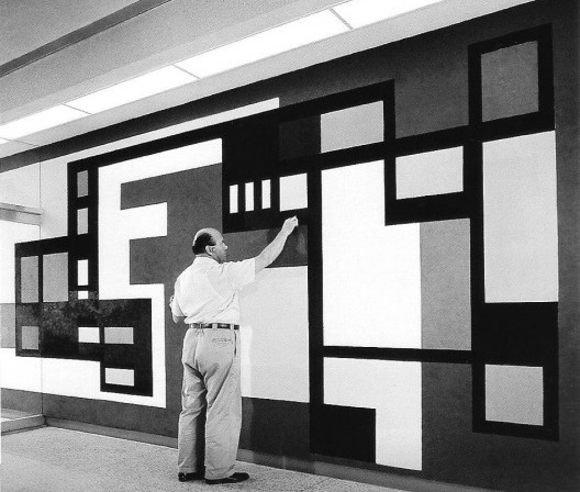 Painel de Burle Marx para o hall da Amalgamated Clothing Workers of America, projetada por Richard Neutra em Los Angeles