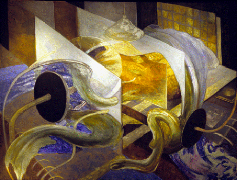Fernando Robles, Máquina para clonar amantes. Acrílico y óleo sobre tela, 200x150 cm, 2004