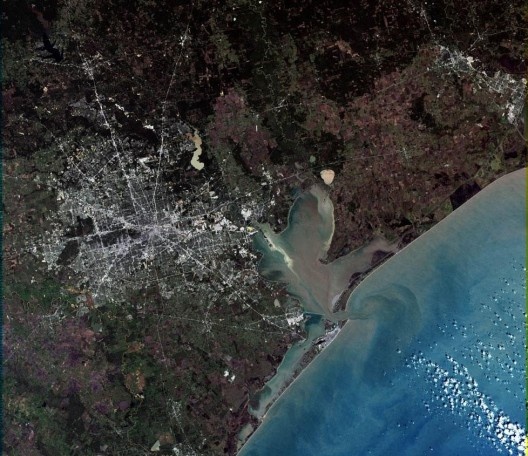 Foto aérea com a mancha urbana de Houston