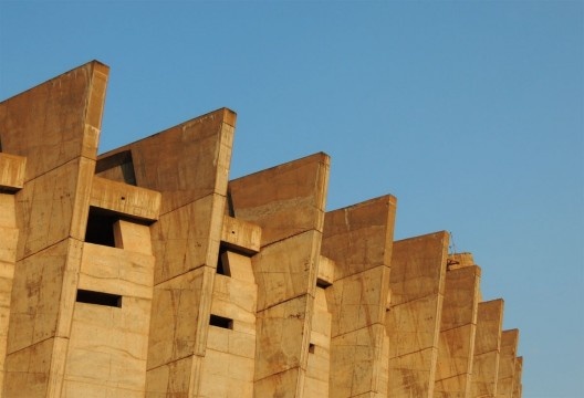Estádio Governador Alberto Tavares Silva, o Albertão, detalhes da marcação de concreto. Teresina, 1973