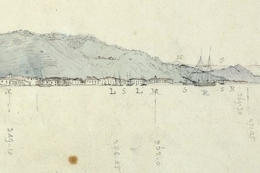 Brasil, vista de Santos, 8 out 1826