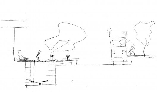 Oficina de desenho urbano MCB, corte transversal com instalações de infraestrutura enterrada e estação de embarque na ilha central, São Paulo, 2011