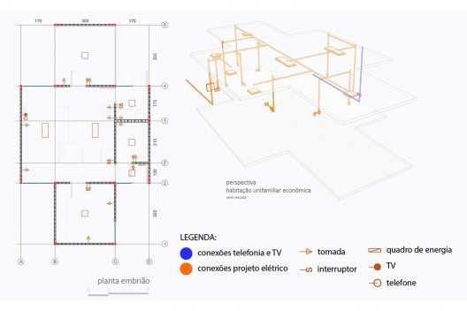 Estudo preliminar para concurso de habitação de interesse social, projeto elétrico e dados