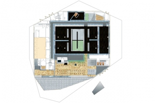 Casa da Música, planta térreo, Porto, 2005. Arquitetos Rem Koolhaas e Ellen van Loon / OMA