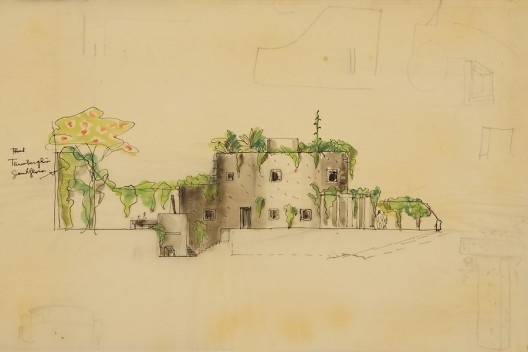 Casa Circular, estudos, 1962. Lina Bo Bardi. Exposição “Razão e Ambiente”