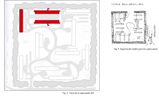 Implantação dos blocos encarregados ao atelier de Guillermo Jullian na quadra 203 Sul.