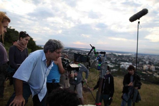 Roberto Gervitz durante a filmagem de Prova de coragem