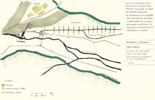 Mapas do sistema de irrigação