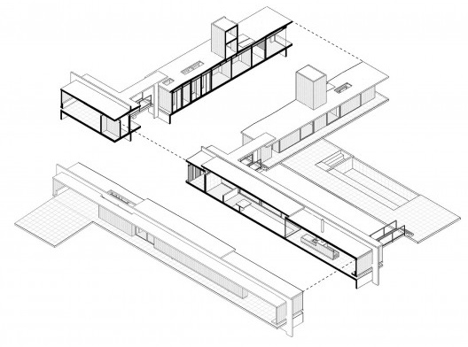 Casa Vila Rica, perspectiva isométrica, Brasília DF Brasil, 2017. Arquitetos Daniel Mangabeira, Henrique Coutinho e Matheus Seco / Bloco Arquitetos