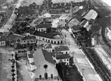 Vista aérea da antiga instalação industrial