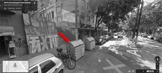 Fotomontagem Rua 24 de Maio, Porto Alegre, 2015. Proposta de intervenção Espaço Sublinhado