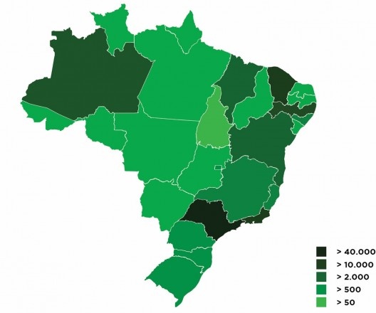 Mapeamento dos casos de Covid-19 no Brasil
