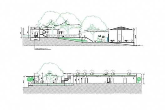 Casa do Capitãozinho, Uberlândia MG Brasil, cortes A-A e BB, 3º lugar Concurso Sustentabilidade em Edificações Públicas. Estudante Camila Monteiro de Castro, 2008