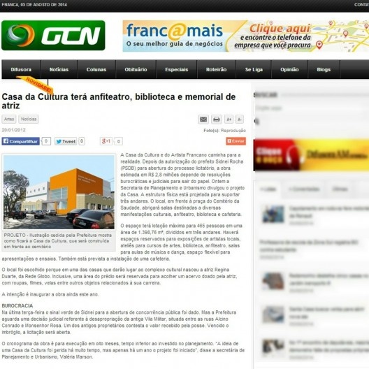 Imagem do projeto divulgada em 2012