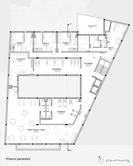 Primeiro Pavimento, áreas comuns