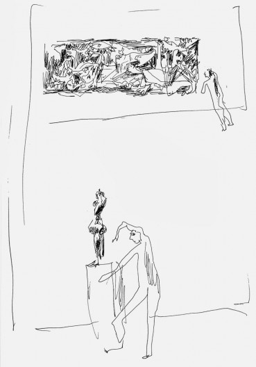 Desenhos de Sala com Guernica e Mulher Grávida, Madrid, p. 146.