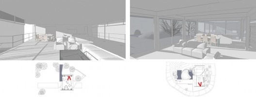 Espacialidade da sala de estar: Casa Santa Teresa, SPBR Arquitetos, 2004 e Casa Ilhabela, Nitsche Arquitetos, 2008