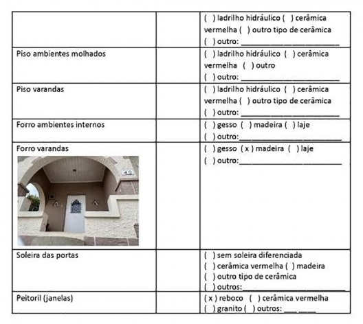 Exemplo de aplicação da ficha de inventário elaborado pela equipe do projeto piloto
