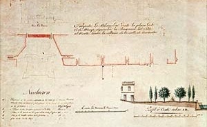 Projeto de Alameda desde a Praça 25 de Maio seguindo a barranca do Rio em direção norte até a altura da rua Corrientes, projeto posterior a 1843