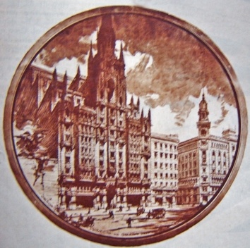 Passagem Presidente Quintana. Note-se que no edital para o Palacio Salvo a empresa do Sr. Otto Gottschalk apresenta como currículo a consultoria para a obra da Passagem Quintana, localizada na Avenida de Mayo, 1866. El Arquitecto, Vol. I, n. 2. Buenos Air