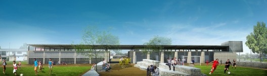 Homeless Center- Crossroads & Edges. Campo Aud. 2010. Vista geral dos campos de treinamento e do centro administrativo e educacional