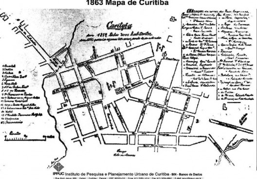 Mapa de Curitiba, 1863