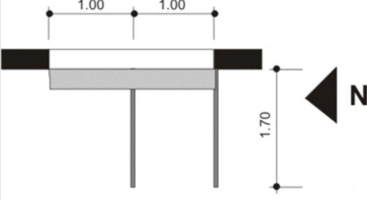 Projeto do sistema de proteção solar, planta baixa