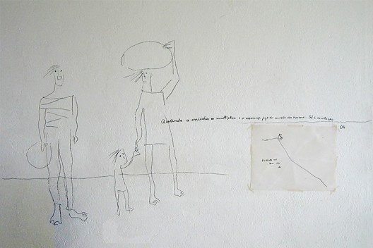 Desenho na parede de escritório de Oscar Niemeyer (ver nota 51).