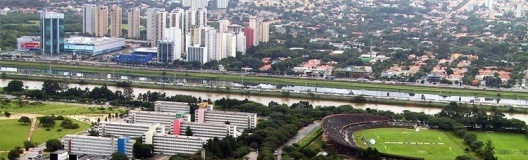 Vista aérea do Rio Pinheiros, São Paulo