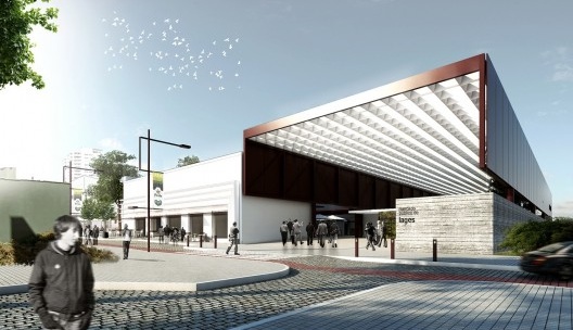 1º lugar Concurso Mercado Público de Lages, perspectiva externa, Lages. Escritórios Zulian Broering + Zanatta Figueiredo