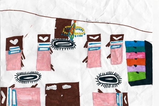 Moradas infantis, desenho a mão das crianças, Formoso do Araguaia TO, 2015