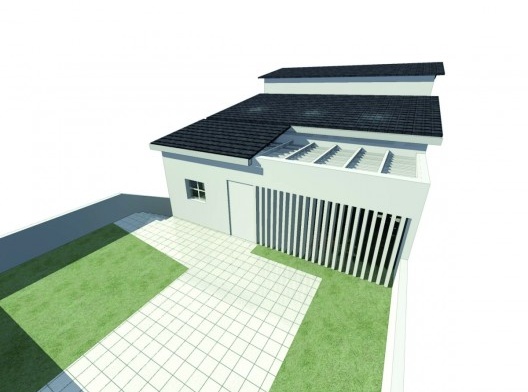 Perspectiva frontal da casa-atelier de Samson Flexor. São Paulo. Rino Levi, 1951.