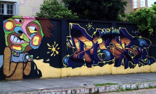 Grafite são expressões artísticas visuais muito presentes e caracterizadoras do bairro do Porto em Pelotas