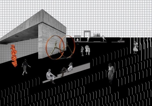 O muro esconderijo junto a paisagem do MUBE, autoria de Aline de Camargo Barros