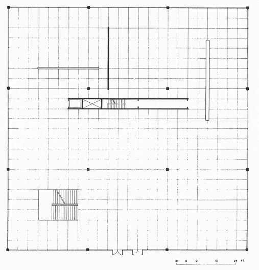 Planta do térreo, projeto para um museu de arte, 1965, Edgar Sirangelo do Valle