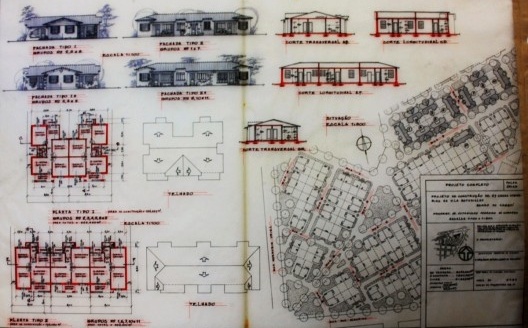 Planta geral do conjunto da Vila Estanislau construída em Campinas no começo da década de 1940