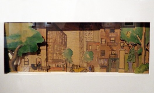 Cenário para uma peça de teatro, por Torres García. Aquarela, nov. 2013