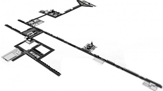 Esquema conceitual da trama urbana: layer 01 – edifícios isolados; layer 02 – tecido urbano; layer 03 – a trama urbana