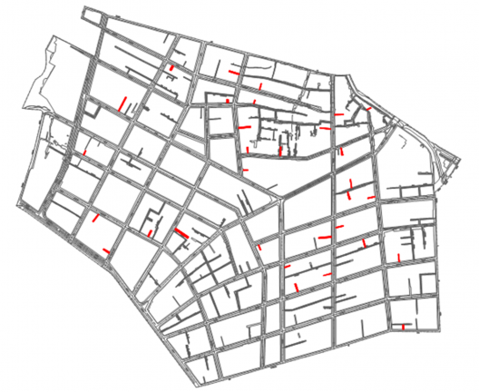 Distribuição de residências \"Raio que o parta\" no bairro do Umarizal