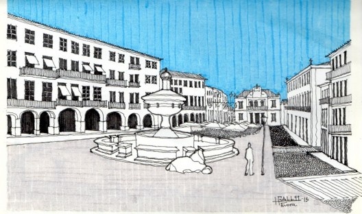 Évora: Praça do Giraldo com fonte em mármore do século 16