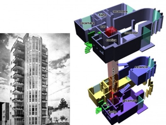 Edifício na rua Balsas, que utilizava o sistema 3-2 (CdMx, 1942)