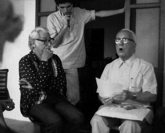 Roberto Burle Marx, Roberio Dias e Buckmister Fuller no Sítio Santo Antônio da Bica, 8 mar. 1980