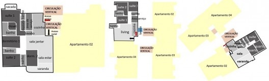 Edifícios Residencial Millenium, Residencial Parque dos Buritis e Portal das Palmeiras Residence, esquemas dos interiores dos apartamentos, Uberaba MG Brasil